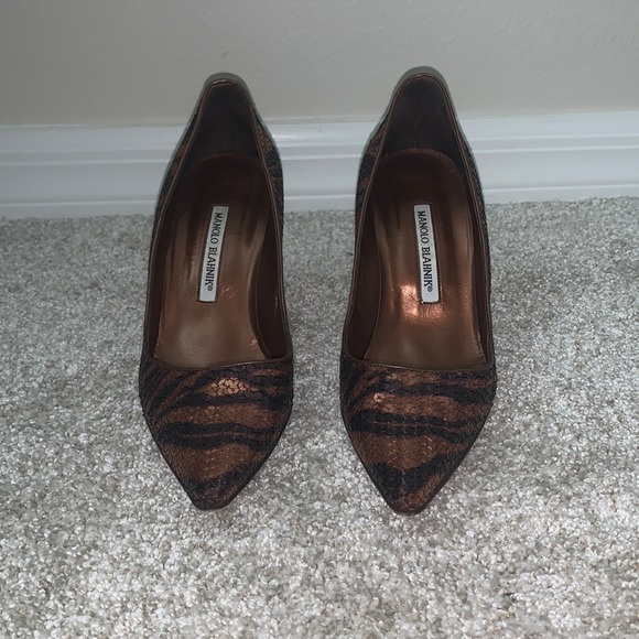 Manolo Blahnik Tiger Heels Like New!